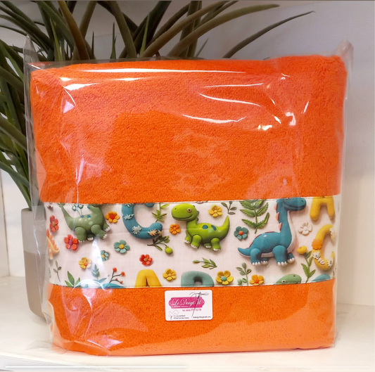 Drap de Douche "Petit Dino" Mandarine