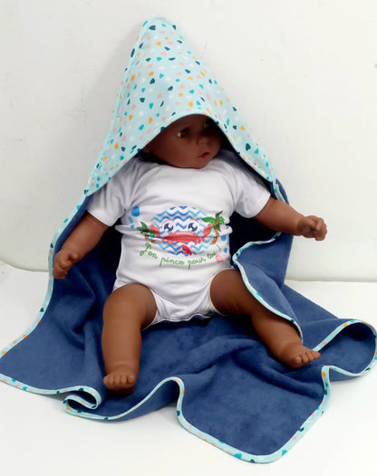 Cape de bain "BLEU OPALE"