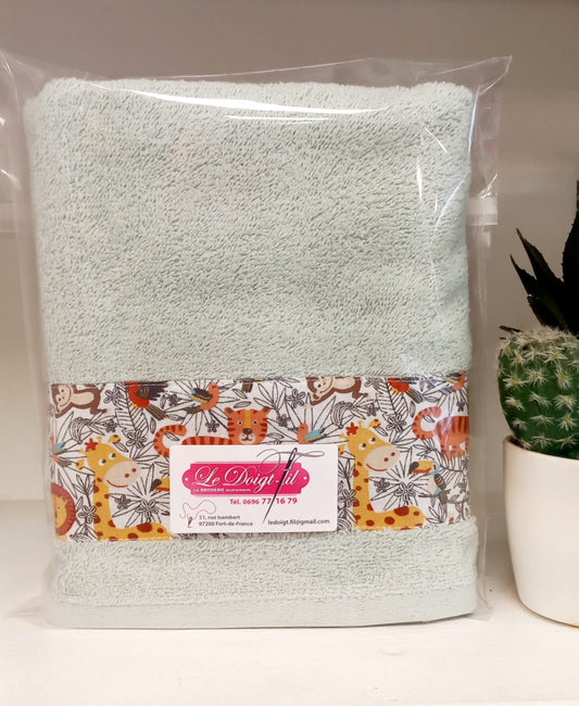 Serviette de Toilette "SAFARI" (vert d'eau)