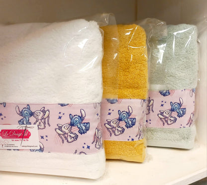 Drap de Douche "STITCH" Blanc