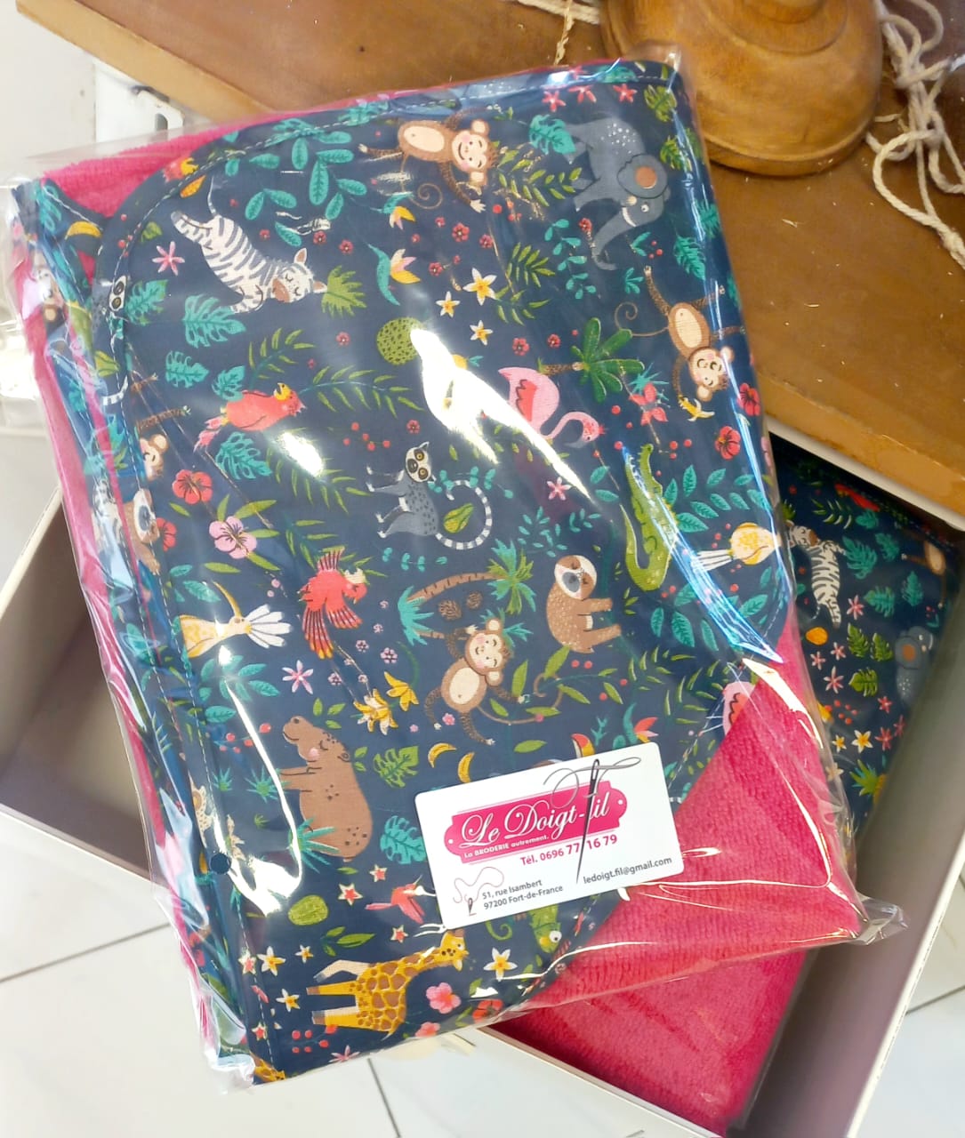 Cape de bain "BUENOS AIRES" Framboise