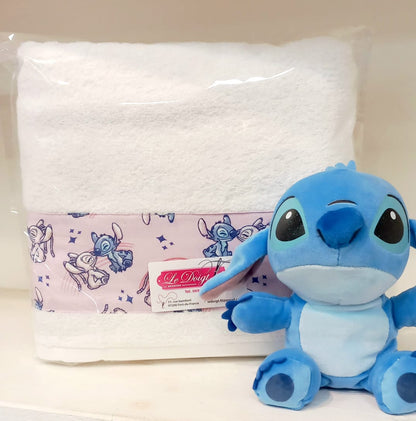 Drap de Douche "STITCH" Blanc