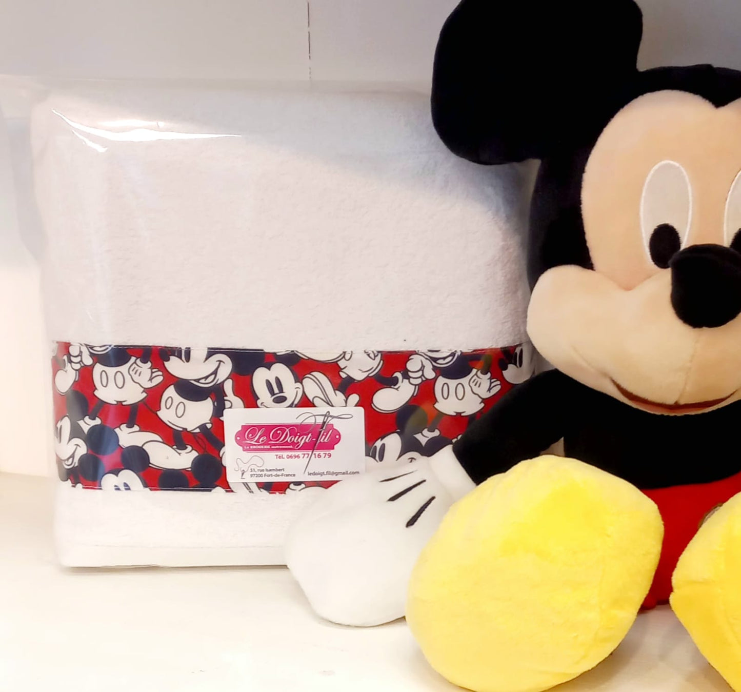Drap de Douche "MICKEY" Blanc